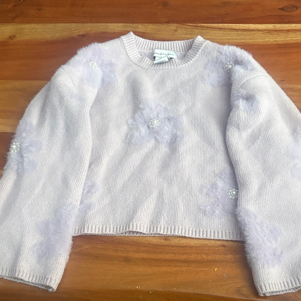 Cupcakes & Cashmere Lilac Fuzzy Sweater